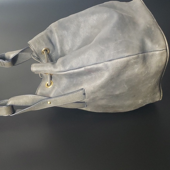 ❌SOLD❌5.95 Shipping - Anthropologie Miss Albright Torrie Gray Leather Bucket Bag - Picture 6 of 15